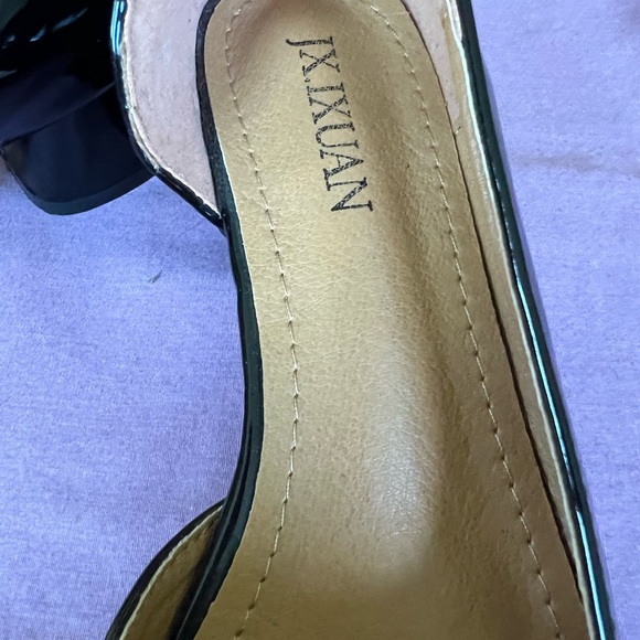 Never worn!!! Gorgeous Black patent leather with gold buckle and red bottom. - Picture 6 of 8